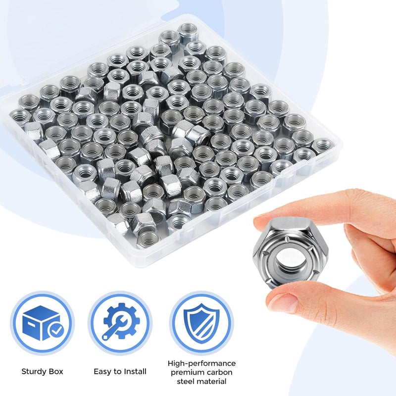 Wiewotsu 100 Pack 1/4"-20 Inch Lock Nuts, Premium Paterial Nylon Embedded Locking Nut, Hardware Nuts Suitable for Use in Industries, Furniture and Construction. - Image 5